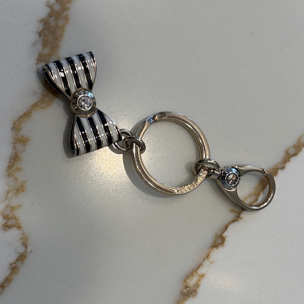 Henri Bendel Silver and Brown Bow Keychain RARE